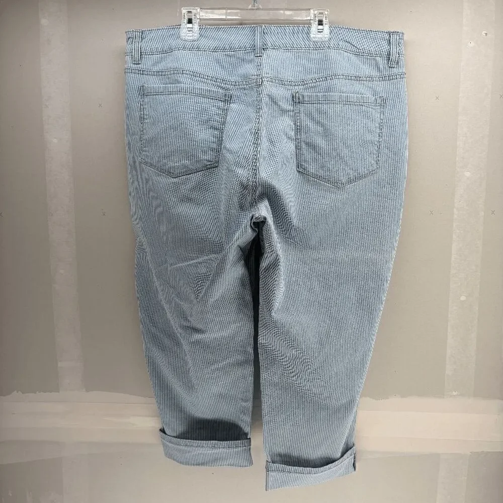 Style & Co. Curvy Capri Striped 5 Pocket Straight Leg Women's‎ 16 EUC